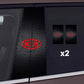 2x Adesivi per finestrini dell'auto con logo